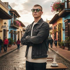 Carrées urbaines Noir & Verres Vert | Bang Bang