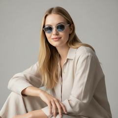 Style Rond Transparent & Bleu