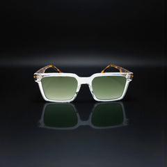 Lunettes carrées transparentes – Verres verts