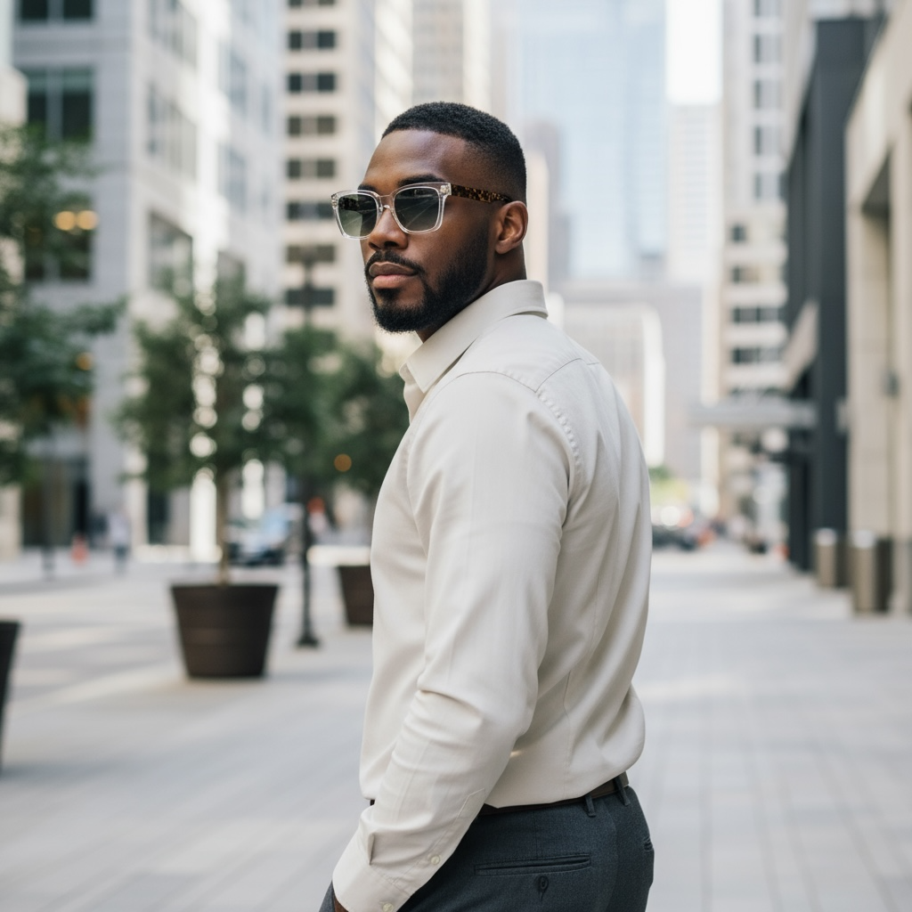 Monture transparente & branches écaille