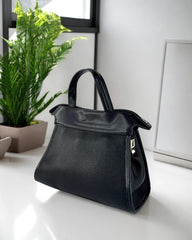 Sac noir structuré à rabat