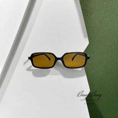 🕶️ Black Rectangular – Amber Lenses