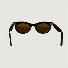 Lunettes de soleil noires à verres marron – Style rétro unisexe