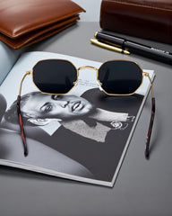 Octogonales Gold & Verres Noirs