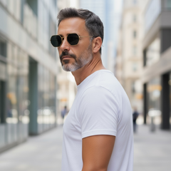 Lunettes homme octogonales dorées