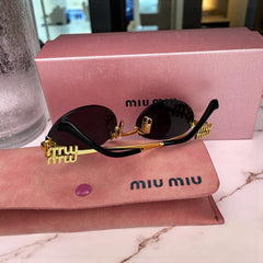 Lunettes de soleil femme – Miu Miu MU10AV Noir & Doré