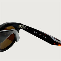 Lunettes de soleil noires à verres marron – Style rétro unisexe