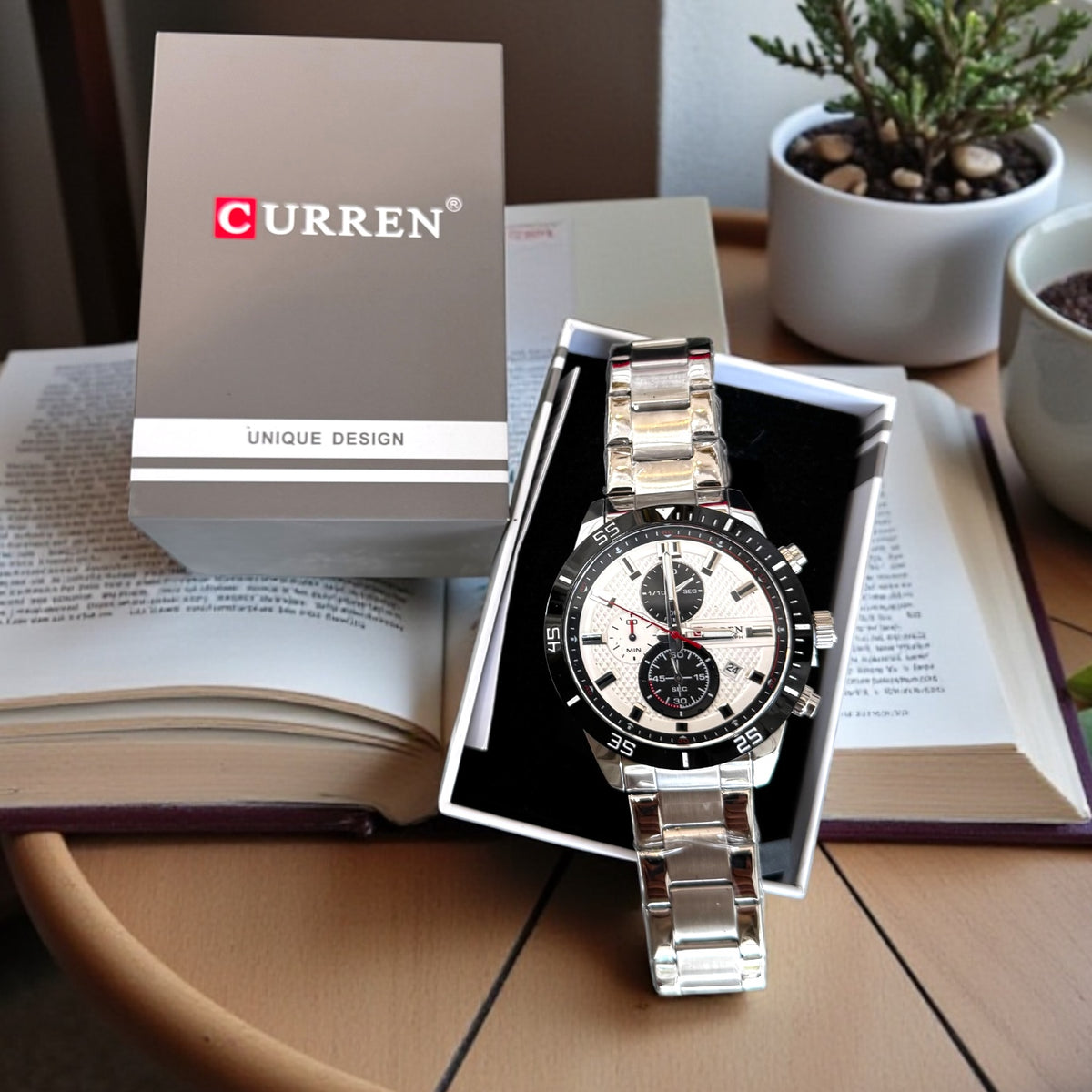 Montre Chrono Homme – Argent