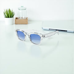 Lunettes transparentes – Verres bleus dégradés