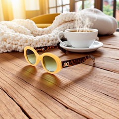 Monture jaune pastel & branches écaille ☀️