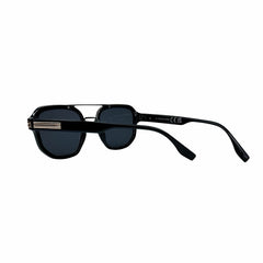 Lunette homme noire carrée avec finition métallique