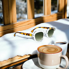 Monture transparente & branches écaille