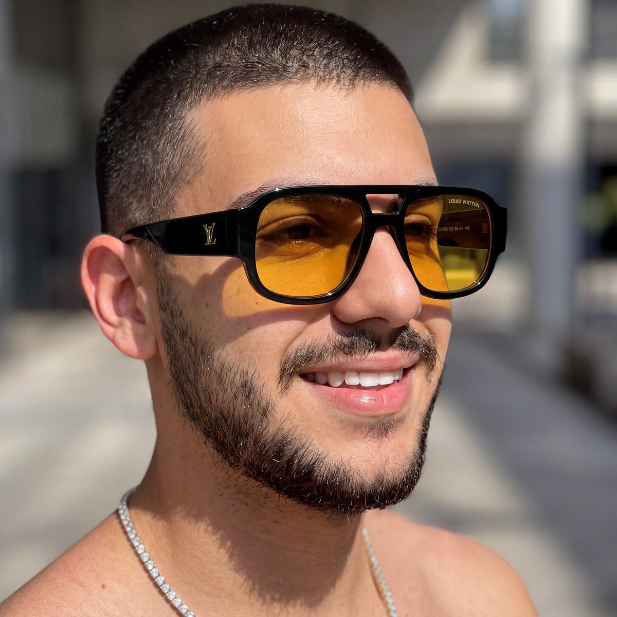 Lunettes de Soleil Homme Oversized – Black Orange Edition