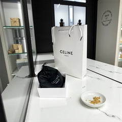 Ceinture femme en cuir noir – Boucle dorée Triomphe CELINE