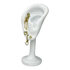 Set de piercings dorés 💛 – Acier inoxydable, chaînes & cœurs scintillants