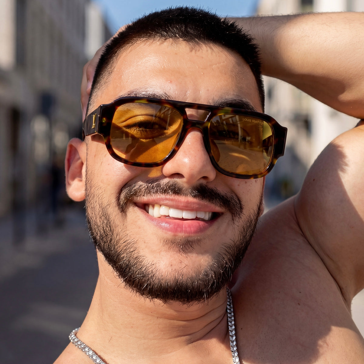 Lunettes de Soleil Homme Oversized – Tortoise Orange Amber Edition