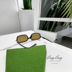 🕶️ Black Rectangular – Amber Lenses