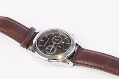 ⏱️ Chronographe Élégance Cuir marron