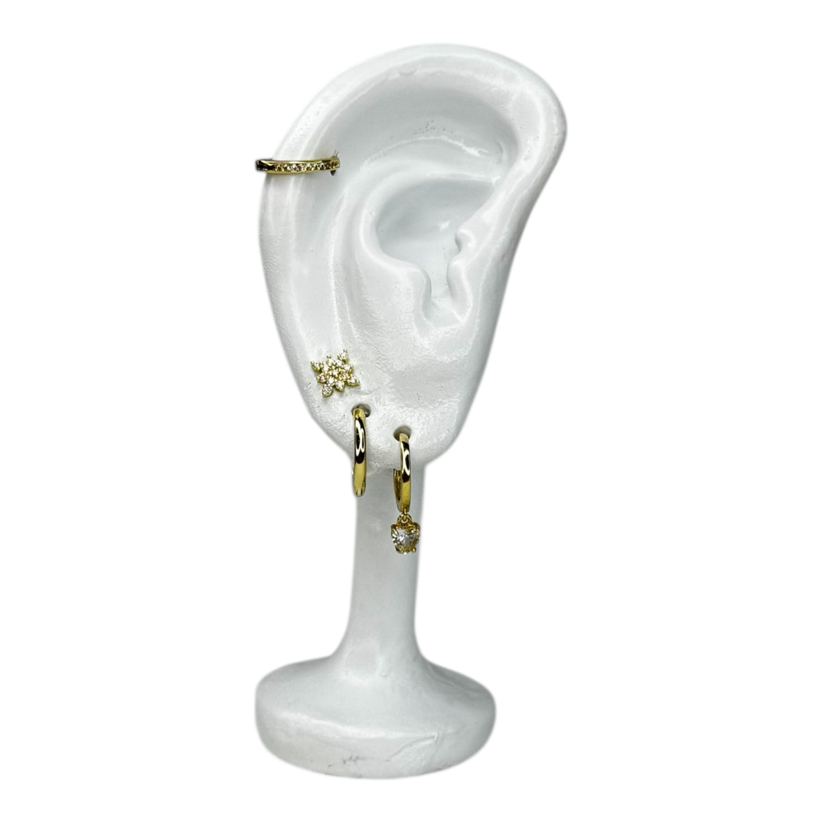 Pack Piercings Dorés – Fleur & Élégance Cristalline ✨