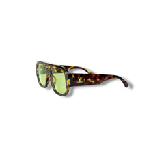 Lunettes de Soleil Unisexe Oversized – Tortoise Olive Green Edition