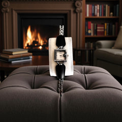 Montre Femme Argentée Noire | Élégance Chic & Moderne