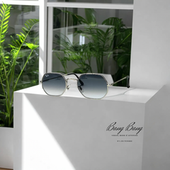 Ray-Ban RB3556N 001/3F – Lunettes de soleil Octogonale Silver & Dégradé