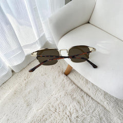 Lunettes Unisexe Marron & Doré – Style Rectangulaire
