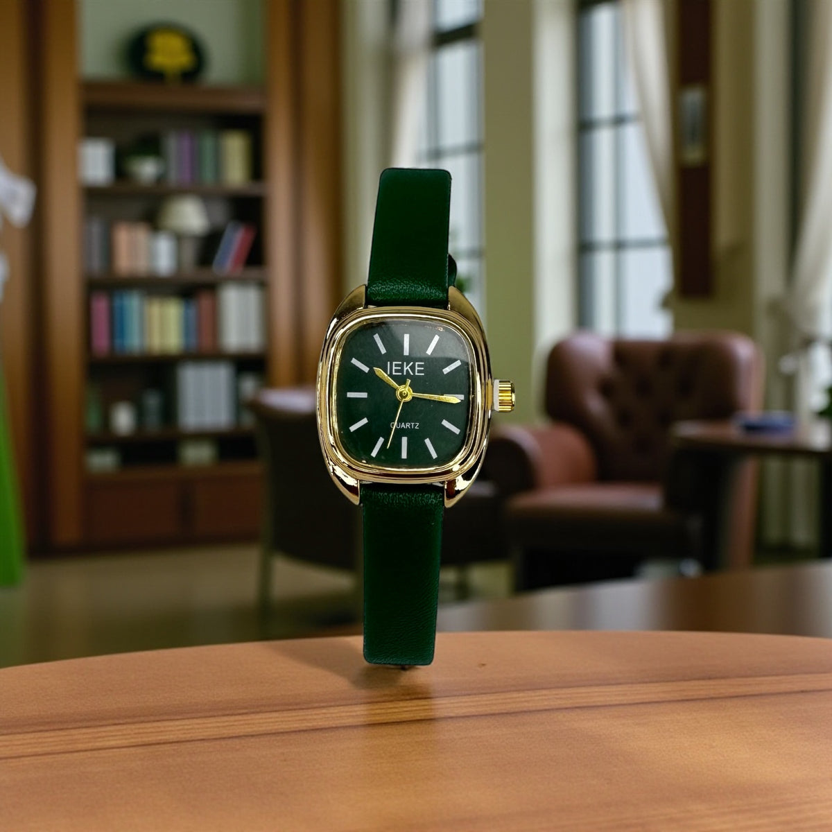 Montre Femme IEKE – Cadran Vert & Boîtier Doré