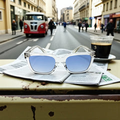 Monture transparente & verres bleus dégradés
