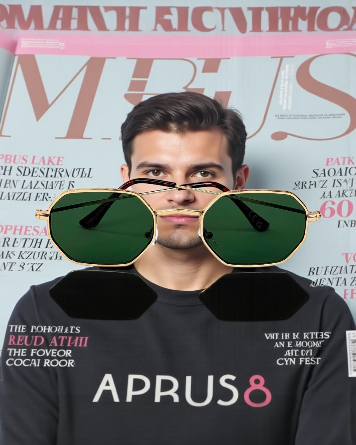 Octogonales Gold & Verres Verts