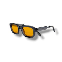 Lunettes Homme – Orange & Crystal Grey