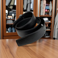 Ceinture femme Hermès – Cuir noir & boucle H argentée – Coffret de luxe