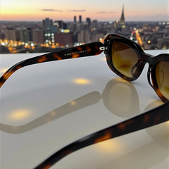 Lunettes de Soleil Femme – Saint Laurent Carrée Havana & Gold
