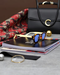 Monture écaille & verres bleus