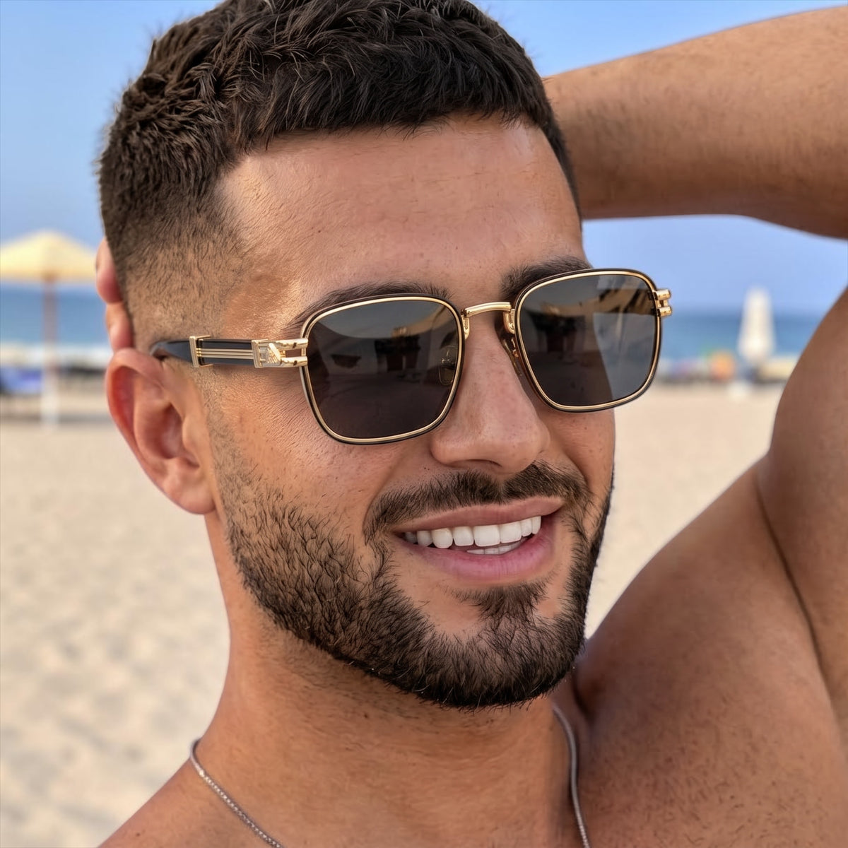 Noir Prestige – Lunettes Homme Carrées UV400
