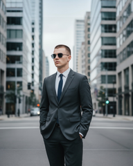 Monture métallique argentée & verres gris polarisés