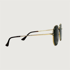 Lunettes de soleil vertes unisexes – Monture dorée