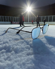 Monture noire & verres miroir bleus polarisés