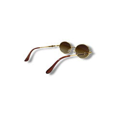 Lunettes de Soleil Femme Oval – Golden Amber Glow