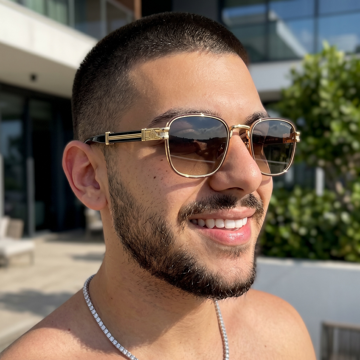 Lunettes Homme UV400 – Caramel Gold