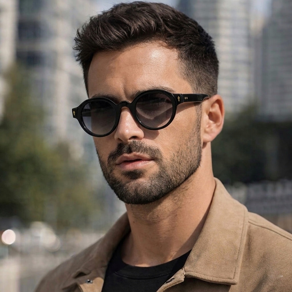 Lunettes Homme Rondes Noir Dégradé