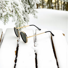 Lunettes homme – Doré & vert foncé