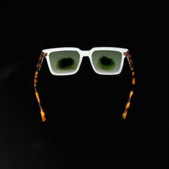 Lunettes carrées transparentes – Verres verts