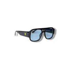 Lunettes de Soleil Femme Oversized – Black Ice Blue Edition
