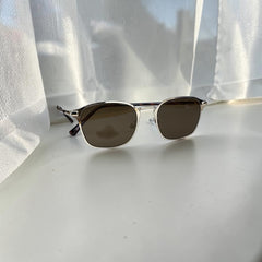 Lunettes Unisexe Marron & Doré – Style Rectangulaire