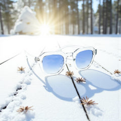 Monture transparente & verres dégradés bleu glacier