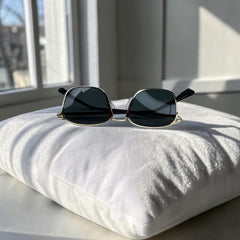 Lunettes “Atlas” - Rectangulaires Noir & Or Luxe