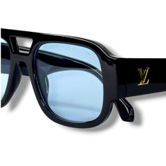 Lunettes de Soleil Unisexe Oversized – Black Ice Blue Edition