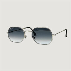 Lunettes solaires homme monture argentée – Verres gris dégradés