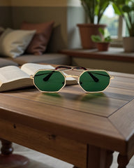 Green Shades Gold Frame